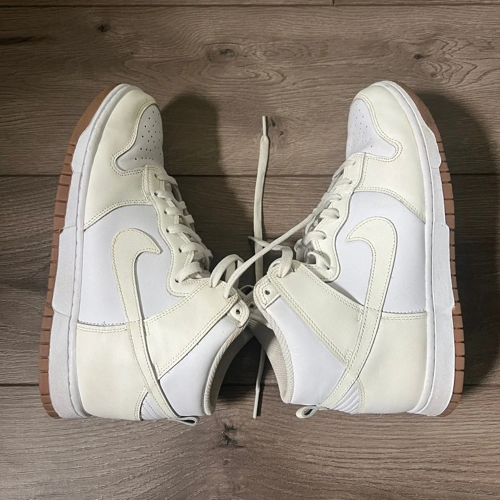 Nike Dunk High Sail Gum Women's‎ Size 9.5 Mens 8 Two Tone White Cream